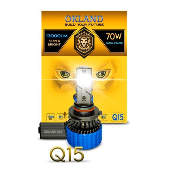 OKLAND Headlight LED SET 70 WATT 13000 Lumens Q15-H7 V2