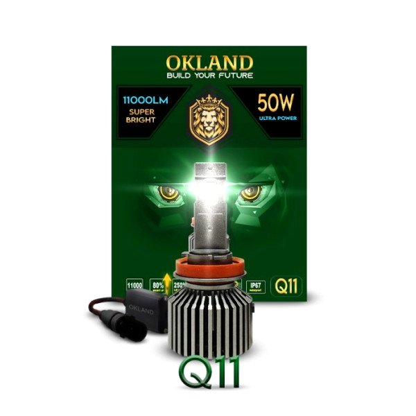 OKLAND Headlight LED SET 50 WATT 11000 Lumens Q11-9005 V2