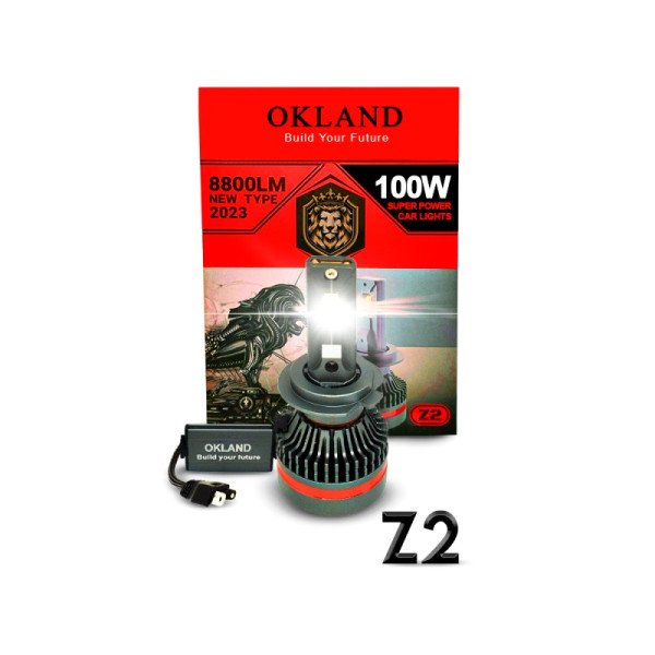 OKLAND Headlight LED SET 100 WATT 8800 Lumens Z2