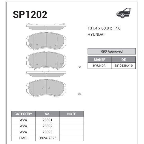 Break Pad Front for Elentra HD  SP1202-JS24032