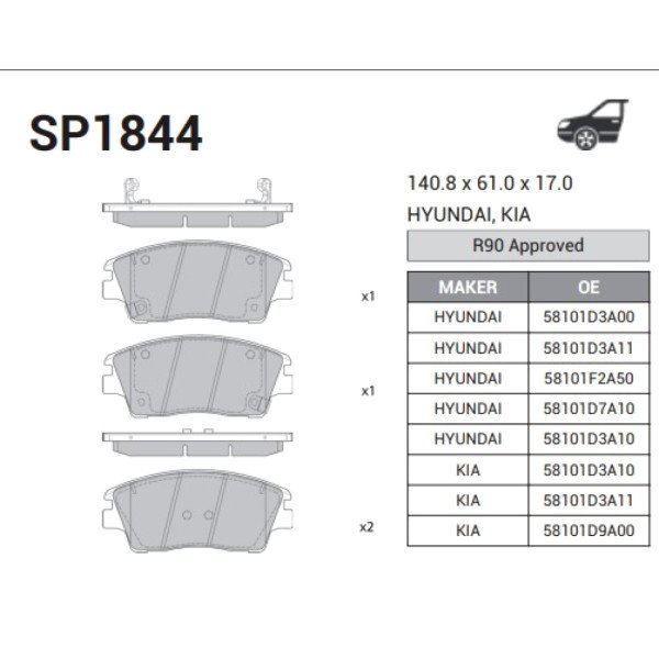 Break Pad Front Ceramic For Sportage- TUSCAN  JS10073