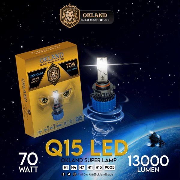 OKLAND Headlight LED SET 70 WATT 13000 Lumens Q15-9012  V2