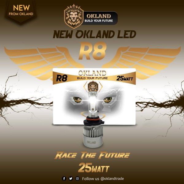 OKLAND Headlight LED SET 25 WATT 4500 Lumens R8-H3