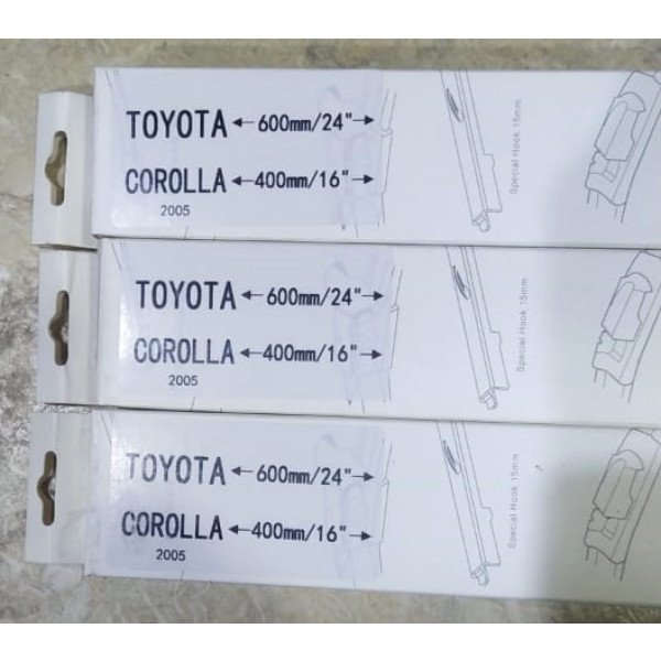 طقم ريشه مساحات حديد تويوتا كورولا  مقاس 16 -24