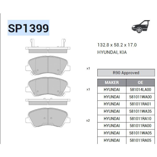 تيل فرامل امامي ( MG 1040 ) سيراتو -ريو3 -كارينز -النترا  MD - اكسنت RB