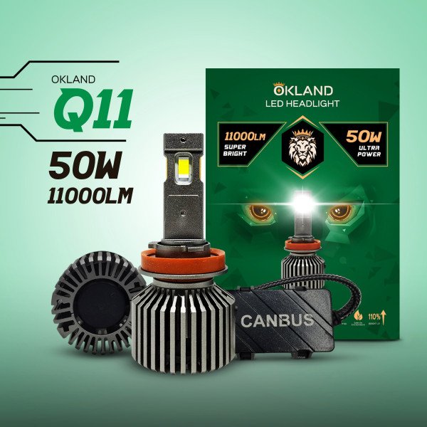 طقم ليد اوكلاند 50 وات 11000 لومين Q11-H15 V2