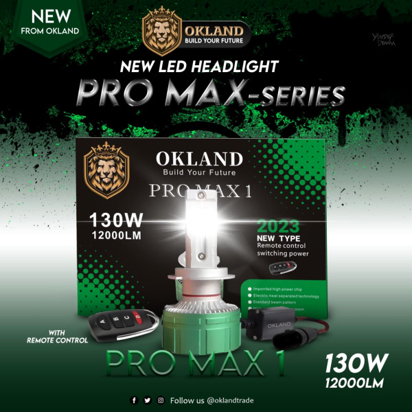 OKLAND   LED SET 130 WATT 12000 Lumens PRO MAX1-H7