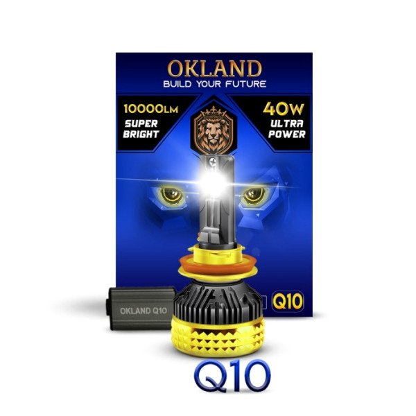 OKLAND Headlight LED SET 40 WATT 10000 Lumens Q10-H11 V2