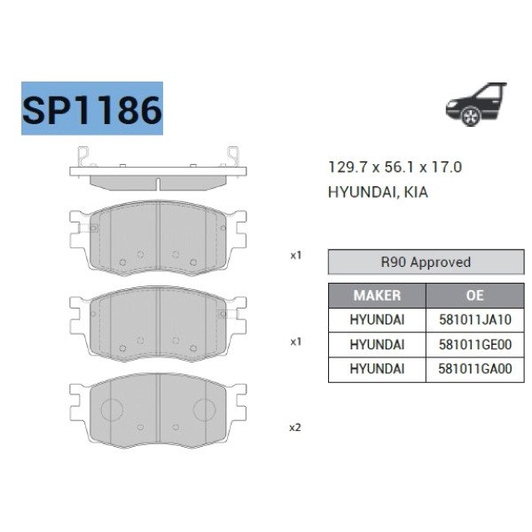 Break Pad Front for I20 - Kia Rio 2 (2005-2012)- accent -JS24317